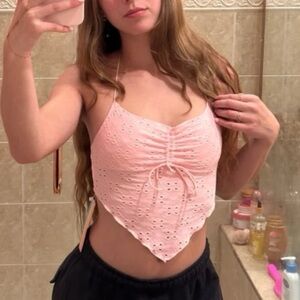 Shein drawstring front top